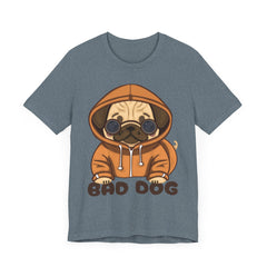 Graphic Tee with Cute Bad Dog Illustration - Unisex Jersey Short Sleeve Tee