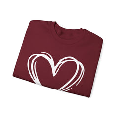 Hand Drawn Heart  - Valentine's Day Sweatshirt