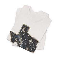 Texas Night Sky Tee — Celestial Moon & Stars State Graphic T-Shirt