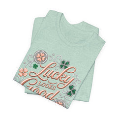 Lucky Looks Good On Me T‑Shirt — St. Patrick’s Day Clover Graphic Tee