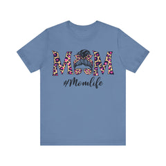 Mom Life Cheeta Print Unisex Jersey Tee - Fun Floral Design for Mothers