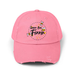 Distressed Cap with Queen Bee Fizzin Design, Vintage Hat, Bee Lovers, Jewelry Reveals