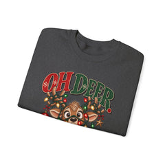 Oh Deer Christmas Sweatshirt — Cute Reindeer Holiday Crewneck