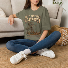 Dust, Distance & Daylight T-Shirt — Vintage Windmill Graphic Tee for Outdoor Lovers- Southern Heritage