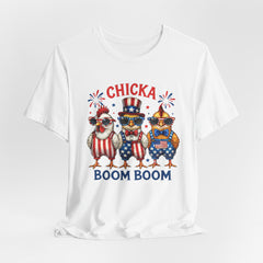 Chicka Boom Boom Patriotic Chickens Tee - 4th of July USA Shirt