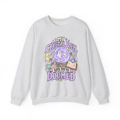Doomed Crystal Ball Crewneck Sweatshirt — Cute Pastel Gothic Fortune-Telling Graphic