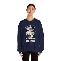 Bling King Sweatshirt, Cozy Crewneck, Gift for Him, Streetwear Style, Bomb Party,  Casual Fashion