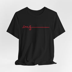 Love Signature T-Shirt – Minimal Red Script Tee