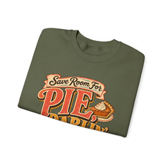 Crewneck Sweatshirt — “Save Room for Pie, Darlin’” Retro Thanksgiving Pullover