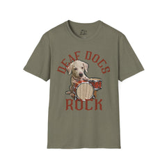 FB Rockstar Dog Unisex T-Shirt - Deaf Dogs Definitely Rock Design