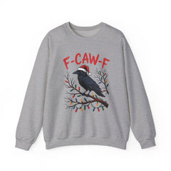 "F-CAW-F" Festive Raven Holiday Christmas Crow Crewneck Gildan Sweatshirt