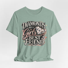 Diamonds Are a Girl's Best Friend T-Shirt – Retro Script Diamond Graphic Tee