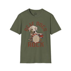 FB Rockstar Dog Unisex T-Shirt - Deaf Dogs Definitely Rock Design