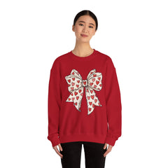 Valentine Heart Bow Sweatshirt — Cute Ribbon Graphic Crewneck