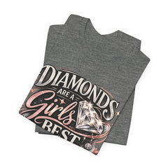 Diamonds Are a Girl's Best Friend T-Shirt – Retro Script Diamond Graphic Tee