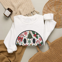 Christmas Smiley Crewneck Sweatshirt — Festive Holiday Smile Graphic
