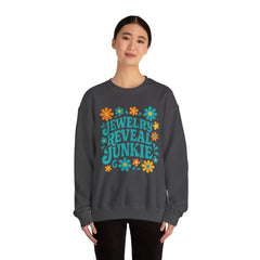 Jewelry Reveal Junkie Sweatshirt by Gildan, Cozy Unisex Crewneck, Gift for Jewelry Lovers