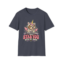 "If I Were a Unicorn I Would Stab You With My Horn" Funny Graphic Tee