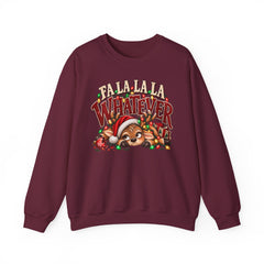 'Fa La La La Whatever' Cute Sleepy Reindeer Christmas Sweatshirt