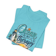Ocean Is My Therapy T-Shirt — Beach Lighthouse Sunset Tee