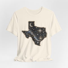 Texas Night Sky Tee — Celestial Moon & Stars State Graphic T-Shirt