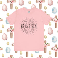 He Is Risen Unisex Short Sleeve Tee - Easter Celebration Shirt