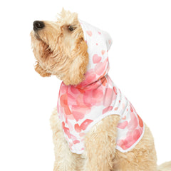 Heart Print Pet Hoodie for Valentine's Day