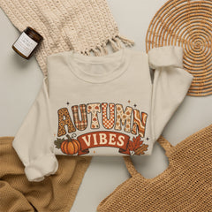 "Autumn Vibes" Graphic Fall Pullover Crewneck Sweatshirt