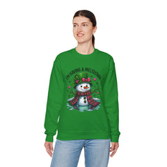 "I'm Having a Meltdown" Beautiful Melting Snowman Christmas Gildan Crewneck