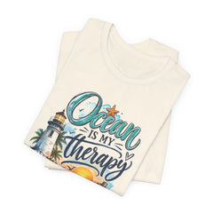 Ocean Is My Therapy T-Shirt — Beach Lighthouse Sunset Tee