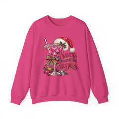 "Santa's Favorite Hot Mess" Sparkle Martini Holiday Christmas Crewneck