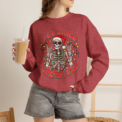 Christmas Skeleton Unisex Sweatshirt - Rude Humor - Party Sweatshirt- Holiday Humor