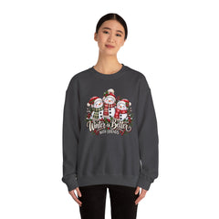 Winter is Better with Friends - Snowmen Crewneck Sweatshirt, Cozy Christmas Apparel, Holiday Festive Sweatshirt