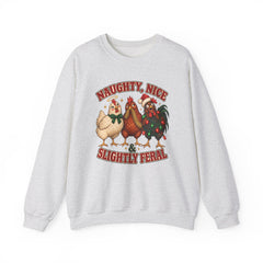 "Naughty, Nice & Slightly Feral" Holiday Christmas Crewneck Sweatshirt