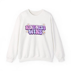 Kindness Wins Crewneck Sweatshirt — Retro Daisy Graphic