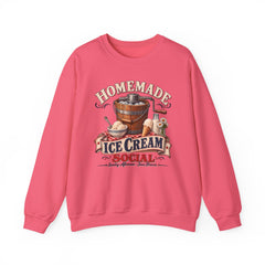 Crewneck Sweatshirt — "Homemade Ice Cream Social" Vintage Ice Cream Maker Design
