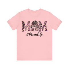 Mom Life Cheeta Print Unisex Jersey Tee - Fun Floral Design for Mothers