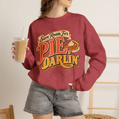 Crewneck Sweatshirt — “Save Room for Pie, Darlin’” Retro Thanksgiving Pullover