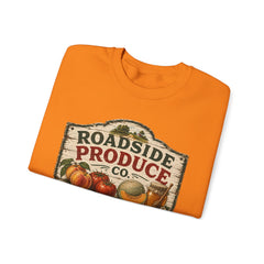 Roadside Produce Co. Crewneck Sweatshirt — Vintage Farmstand Graphic- Southern Heritage