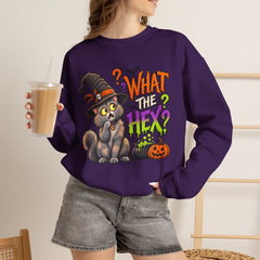 Halloween Cat 'What the Hex?' Crewneck Sweatshirt