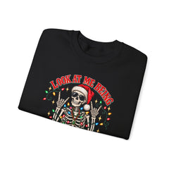 Christmas Skeleton Unisex Sweatshirt - Rude Humor - Party Sweatshirt- Holiday Humor