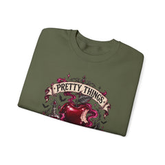 Crewneck Sweatshirt — “Pretty Things Can Be Poison” Gothic Apple Graphic