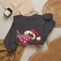 "Santa's Favorite Hot Mess" Sparkle Martini Holiday Christmas Crewneck