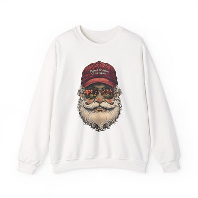 Santa With 'Make Christmas Great Again' Cap Crewneck Sweatshirt
