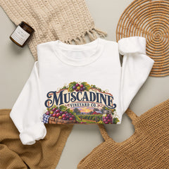 Muscadine Vineyard Crewneck Sweatshirt — Vintage Grape Winery Graphic - Southern Heritage