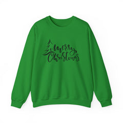 "Merry Christmas" Crewneck, Unisex Sweater, Winter Fashion, Festive Apparel, Holiday Gift, Christmas tree
