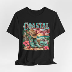 Coastal Cowgirl Tee — "Howdy Shore" Beach Western Graphic T-Shirt