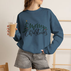 "Merry Christmas" Crewneck, Unisex Sweater, Winter Fashion, Festive Apparel, Holiday Gift, Christmas tree