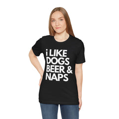 I Like Dogs Beer & Naps - Unisex Heavy Cotton Tee