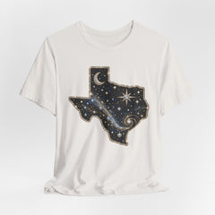 Texas Night Sky Tee — Celestial Moon & Stars State Graphic T-Shirt
